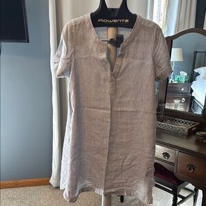 Tahari Striped Linen Tunic